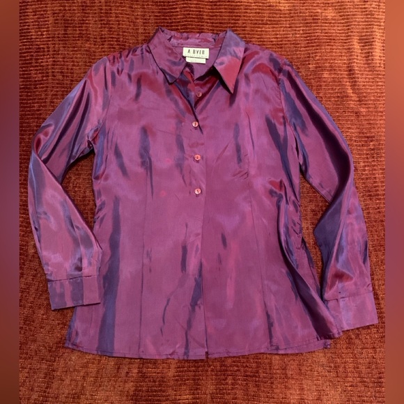 A. Byer Tops - Purple Disco Party Shirt
